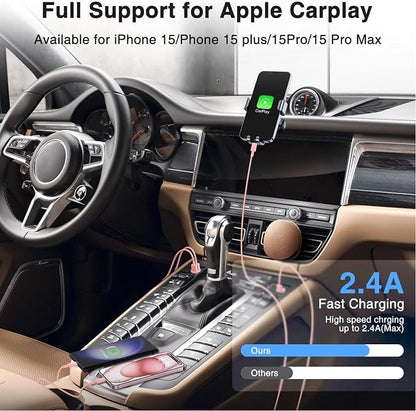 3 Pack Car Carplay Cable for iPhone 16 15 Pro Max 15 Plus Car Charger, 3FT USB to USB C Cable for Car Charger Adapter, Carplay USB C Cord Accessories Charging for iPad 10th Gen/iPad Pro Air 5th-Pink
