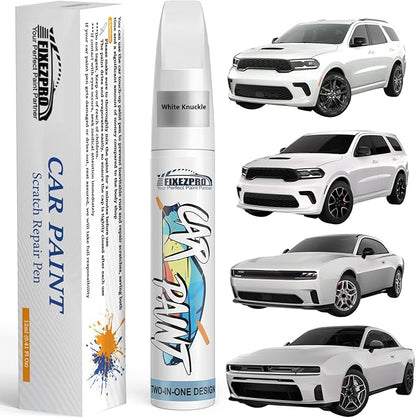 White Knuckle(PW7/GW7) Touch Up Paint for Dodge, Exact Color Match Car Paint Scratch Repair Remover Pen Kit Fix Vehicle Chips and Automotive Nicks Scuff