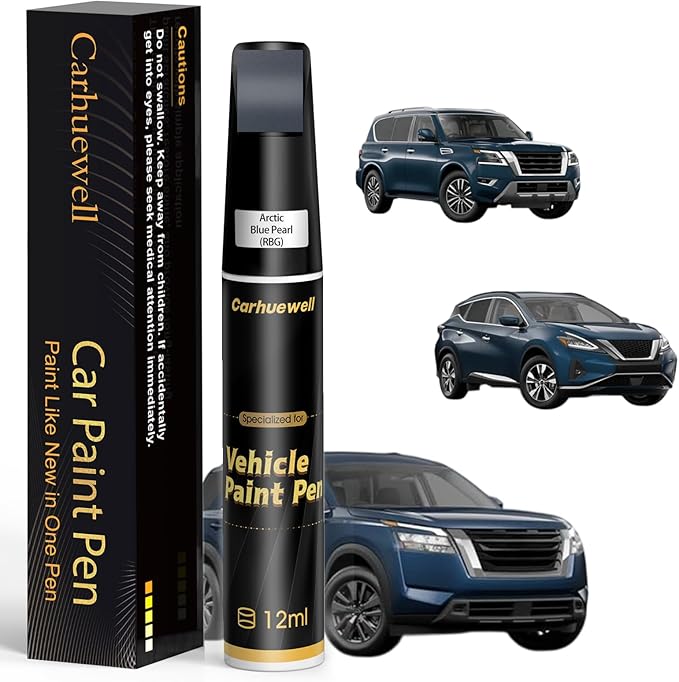 Arctic Blue Pearl(RBG) Touch Up Paint Compatible with Nissan, Exact Match Car Paint Pen Automotive Scratch Repair Remover Kit Quick & Easy Solution for Vehile Chips and Nicks