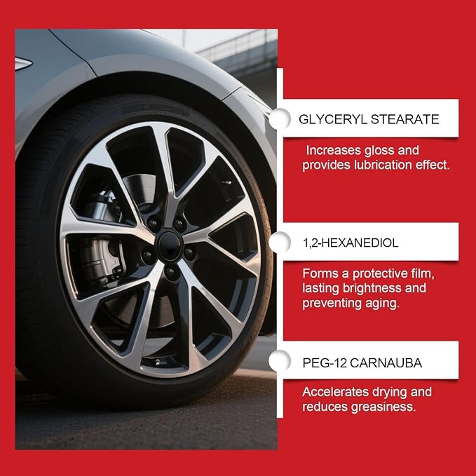 2 Pack Car Tire Shine with Sponge, Tire Polishing Paste, Tires Coating Paste Rapid Acting, Auto Wheel Polishing Pastes with Applicator, for Truck Sedan RV SUV