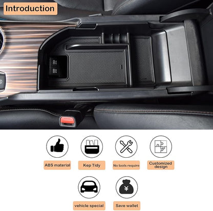 TACORBO Center Console Organizer Compatible with Camry XLE XSE 2018-2022 2023 2024 and Camry LE SE 2020 2021 2022 2023 2024 Insert Tray Accessories, Armrest Secondary Storage Box, Black Trim