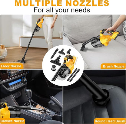 Cordless Vacuum Cleaner for Dewalt 20V Battery,100 AW Handheld Vacuum Cleaner with Washable HEPA Filter,55CFM Portable Shop Vacuum for Car/Pet Hair/Carpets/Hard Floors(No Battery)