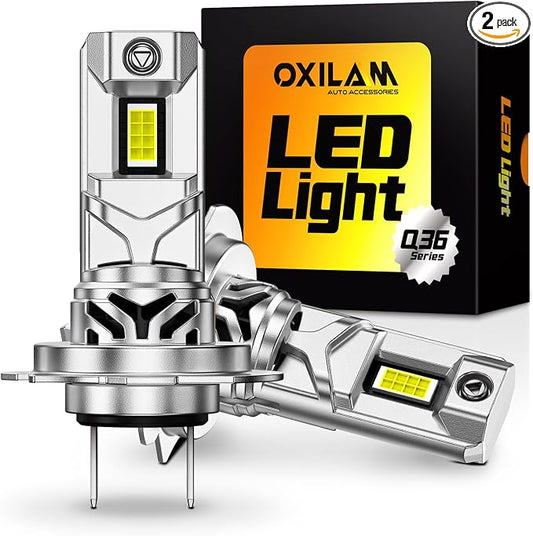 OXILAM H7 LED Bulb For Fog, 40000LM 80W 6500K White Light, Wireless Non-polarity, 1:1 Size Easy Installation No Adapter Required, 2 Pac