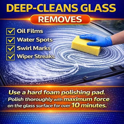 14 oz (400g) 99% Cerium Oxide Glass Polishing Powder (7-9 Um) – Removes: Oil Films, Water Spots, Swirl Marks, Wiper Streaks, Removes Fine Scratches & Deep-Cleans Glass Surfaces.