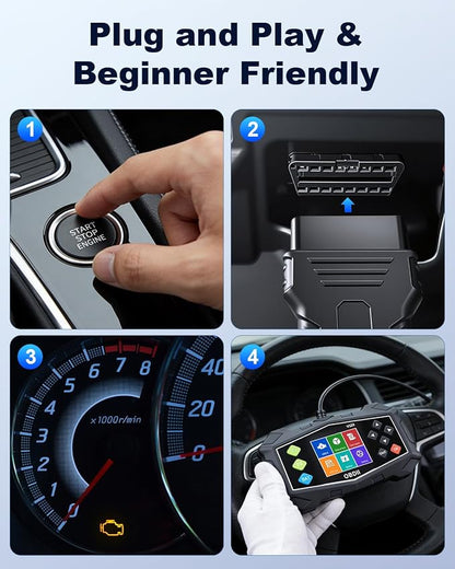 OBD2 Scanner Diagnostic Tool, ZEXMTE Professional OBD2 Scanner with Data Stream, Mode 6, Mode 8 & I/M Readiness, Enhanced Code Reader for Cars and Trucks, 2.8'' Color Screen, Suitable for 12V Vehicles
