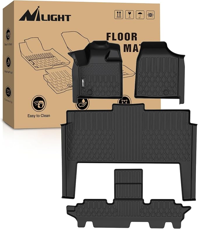 Nilight Floor Mats for Dodge Grand Caravan 7 Seats 2011-2021/2008-2016 Town & Country (Stow'n Go Only) All Weather Custom Fit Heavy Duty Floor Liners