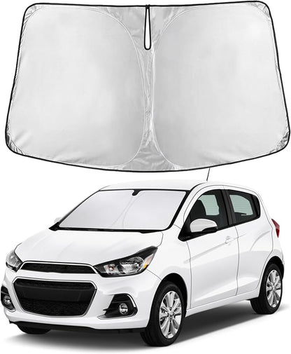 EcoNour Windshield Sunshade Compatible for Chevrolet Spark 2013-2014 2015 2016, Sun Visor for Front Windshield & Window Sun Shade Cover, UV Heat Blocker & Protector, Car Accessories