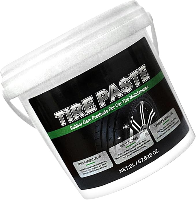 Tire Wax Cream, Wheel Shine Coating, Black Tire Restorer, for Cars Trucks Motorcycles Rvs Suvs Protection Shine Maintenance Detailing Rubber Conditioning Gloss Finish Cleaning Use 16x16x15cm