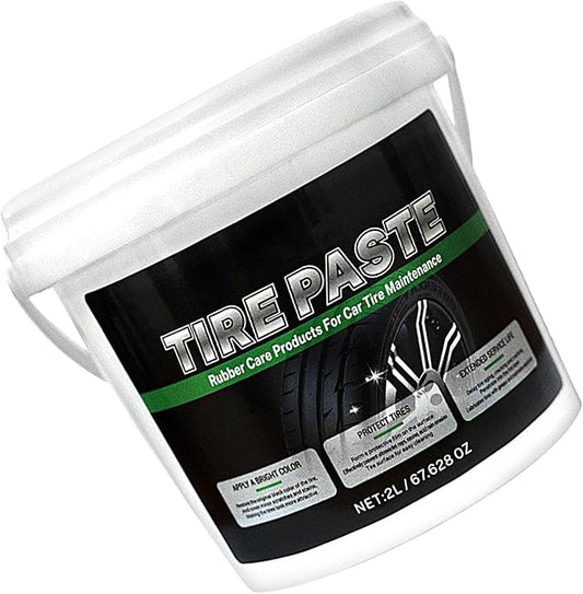 Tire Wax Cream, Wheel Shine Coating, Black Tire Restorer, for Cars Trucks Motorcycles Rvs Suvs Protection Shine Maintenance Detailing Rubber Conditioning Gloss Finish Cleaning Use 16x16x15cm