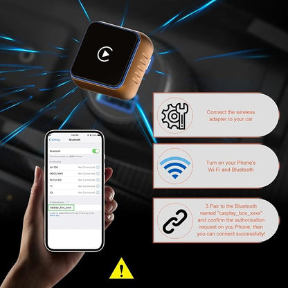 Wireless CarPlay Adapter Compatible with Apple CarPlay 2026 Upgraded Mini Design,USB/USB-C Plug and Play,Stable Low-Latency Connection for iPhone & Android