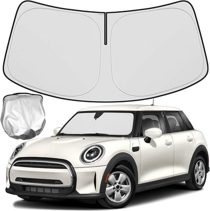 Windshield Sunshade Compatible for 2015-2023 2024 2025 BMW Mini Cooper F55 Accessories Front Window Shield Sun Visor Protector Foldable Blocks UV Rays