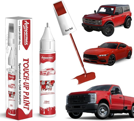 PQ Race Red Car Touch Up Paint for Ford, Color Accurate Two-In-One Car Paint Scratch Repair Pen, Professional Scratch Remover for Vehicles Chips and Nicks Scuff