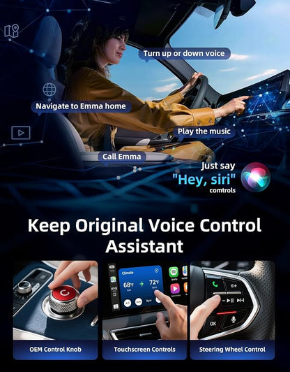 Wireless CarPlay & Android Auto Adapter – Fast & Stable Wireless Upgrade, Converts Wired CarPlay to Wireless, Plug & Play, No Delay, Compatible with iPhone 6+ & 800+ Cars (2016 & Newer)