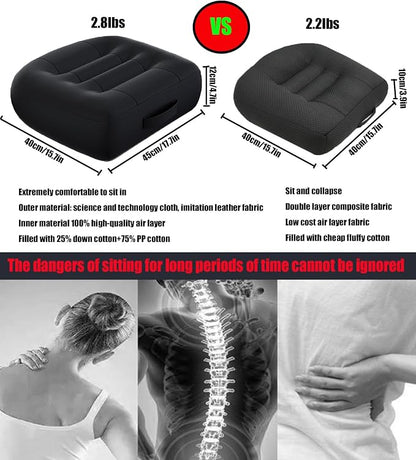 drivers seat booster cushion for adults/Car Booster Seat for Short Drivers/Increase The Field of View by 12cm/ 4.7in,Improve comfort，Ideal for suitable for car/office/home/wheelchair/Black