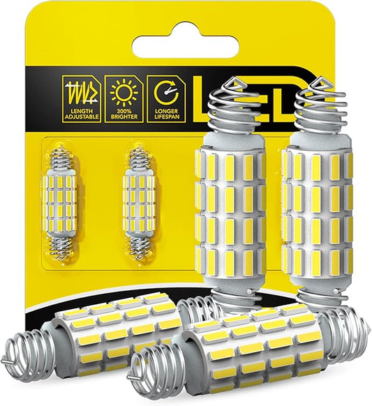 AUXITO 578 LED Bulbs 211-2 212-2 Festoon Bulb 39mm 41mm 42mm LED Lights Bulb 6500K White Extremely Bright 4014 SMD for Car Truck LED Interior Dome Map Door Courtesy Lights License Plate Bulbs, 4 Pack