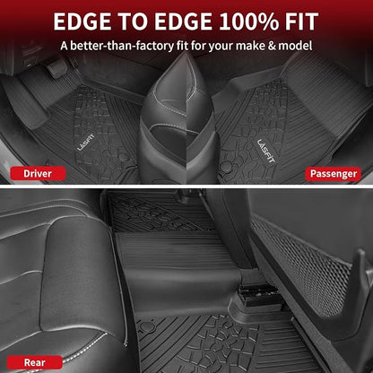 LASFIT Floor Mats for Jeep Grand Cherokee WL 2022-2025 2026 5-Seat (Include 4xe, NOT for L), All Weather TPE Custom Fit Car Mats Floor Liners Cargo Liner Cargo Mat Trunk Mat Black