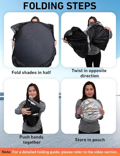 EcoNour Windshield Sunshade Compatible for Chevrolet Suburban 2021-2023 2024 2025, Sun Visor for Front Windshield & Window Sun Shade Cover, UV Heat Blocker & Protector, Car Accessories