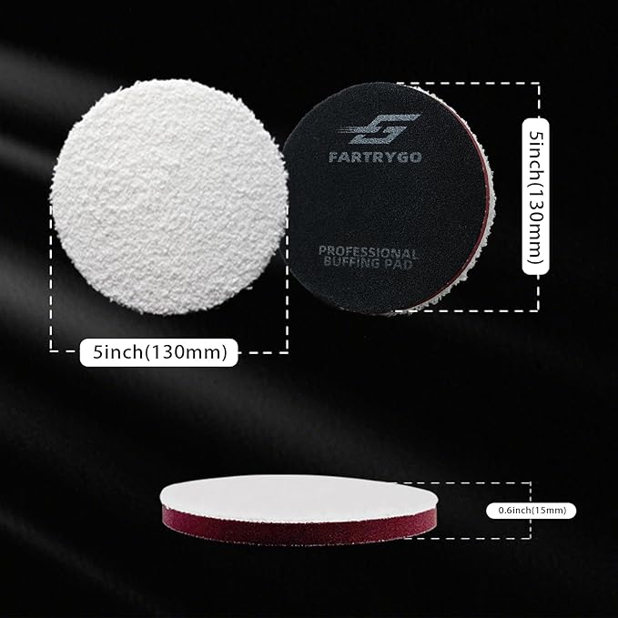 Microfiber Cutting Pads 5 Inch, Heavy Duty Polishing Pads for Dual Action Polisher, Scratch & Swirl Remover, Car Paint Finishing Buffing Pads (2 Pack)
