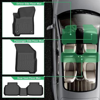 Floor Mats for Dodge Journey 2011-2020, Custom Fit Journey Floor Mat,2012 2013 2014 2015 2016 2018 2019 2017 Dodge Journey Accessories, Front & Rear Row All Weather TPE Floor Liners Waterproof Durable