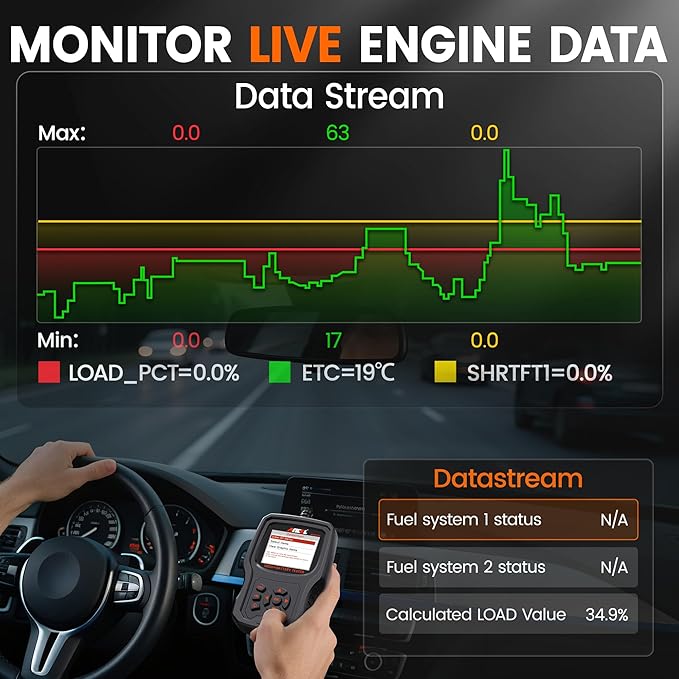 ANCEL AD530 PRO OBD2 Scanner and Battery Tester for Mechanics & Drivers | Check Engine Light, Battery Health Test, Cranking & Charging Test, Live Data Diagnostics Tool for 1996+ Cars & Motorcycles
