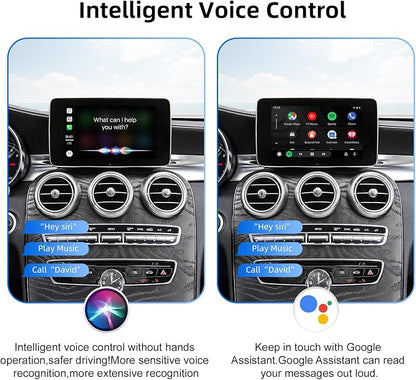 Decoder Adapter for Mercedes Benz A/B/C/E/GLA/GLS/GLS/CLA/CLS/GLA/GLK/ML with NTG System, Supports Wireless CarPlay Android Auto/Mirror Link/Camera/USB Drive (for Made Year 2010-2014)
