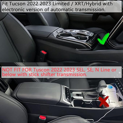 Center Console Organizer Tray Compatible with Hyundai Tucson Limited 2022 2023 2024 Tucson Hybrid Accessories, Automatic Transmission Only,SEL Only for Hybrid SEL,Armrest Secondary Storage Box,Black