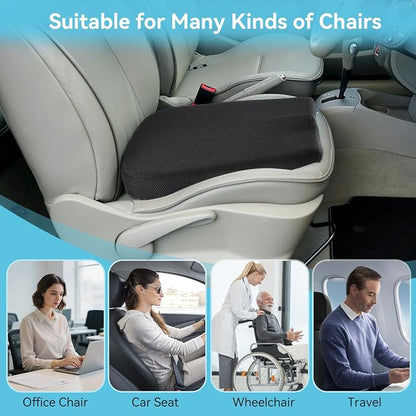 Car Seat Cushion for Driving, Office Chair Cushions with Removable Cover, Non-Slip Sciatica & Lower Back Tailbone Chair Pillow Pad, Memory Foam Seat Cushion for Car Seat Driver Truck Desk Wheelchair