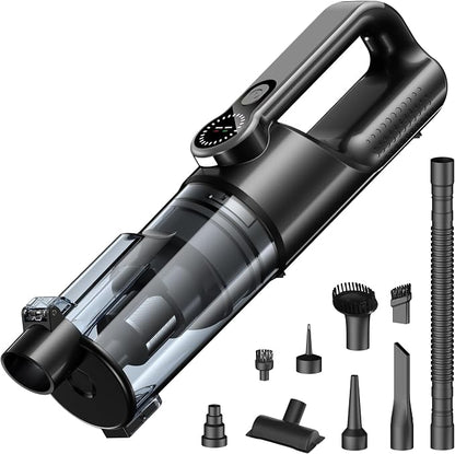 Handheld Vacuum Cordless 2-in-1, 25000PA Powerful Suction Car Vacuum & Blower, Portable Rechargeable Mini Vacuum 80000RPM, 38Min Runtime USB-C for Car Home Office. (Black)