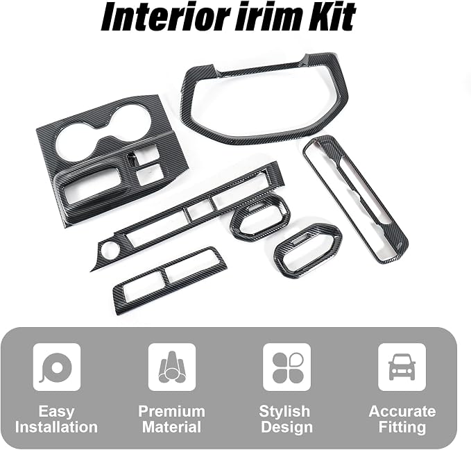 Interior Trim Kit for Honda Pilot 2023-2026 Carbon Gear Shift Panel Cover AC Vent Dash Trim