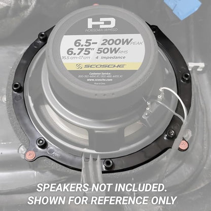 Scosche SAAI651 6.5-6.75” Speaker Adapters Compatible with Select 1996-2006 Audi Vehicles - Adapter Brackets for 6 1/2" to 6 3/4" Car Rear Speakers - Sold in Pairs - Does Not Fit 5.25", 6" or 6X9"