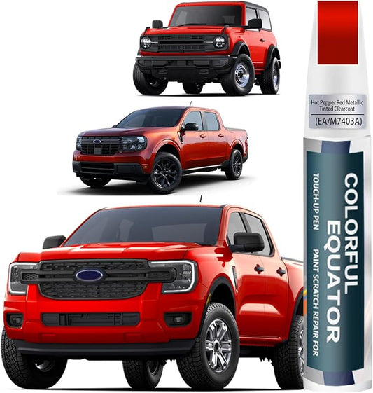 EA/M7403A Hot Pepper Red Metallic Tinted Clearcoat Touch Up Paint for Ford, Car Paint Pen Scratch Repair Two-In-One Touch Up Paint, Premium Car Scratch Remover for Deep Scratches
