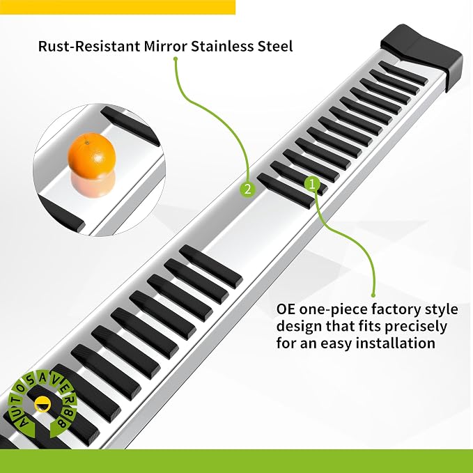 AUTOSAVER88 6 Inch Running Boards Compatible with 2019-2026 Ram 1500 New Body Crew Cab, Step Pad Design Side Steps, Stainless Steel Nerf Bars Step Bars
