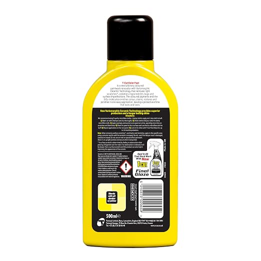 T-Cut Color Fast 3-in-1 Paint Restorer, Yellow - Scratch Remover, Ceramic Car Wax & Color Enhancer - Removes Swirls & Oxidation, 17 oz