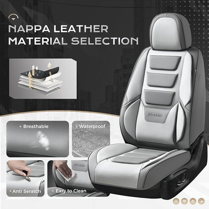 Coverado Car Seat Covers, Front Covers for Cars, Car Seat Cover Front Seats, Automotive Seat Cover, Waterproof, Leather Car Seat Cushion, Universal Interior Covers Seat Protectors for Most Cars