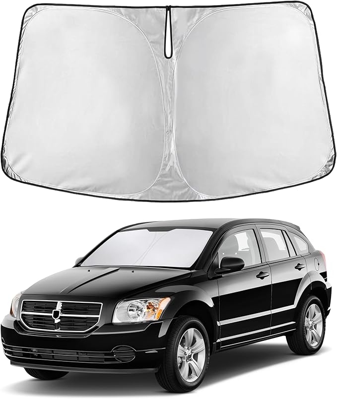 EcoNour Windshield Sunshade Compatible for Dodge Caliber 2007-2010 2011 2012, Sun Visor for Front Windshield & Window Sun Shade Cover, UV Heat Blocker & Protector, Car Accessories