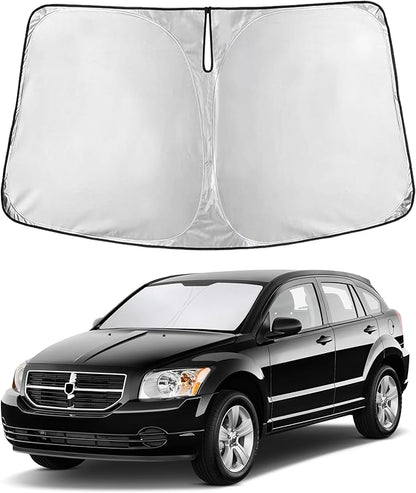 EcoNour Windshield Sunshade Compatible for Dodge Caliber 2007-2010 2011 2012, Sun Visor for Front Windshield & Window Sun Shade Cover, UV Heat Blocker & Protector, Car Accessories