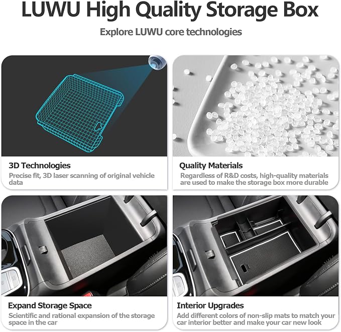 Center Console Organizer Compatible with 2025 2026 Hyundai Tucson SEL/SE Armrest Storage Box Armrest Console Organizer 2025 Tucson Accessories (ONLY FOR TUCSON SEL/SE/XRT,NOT FOR PHEV&Limited&N-Line)