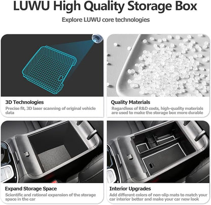 Center Console Organizer Compatible with 2025 2026 Hyundai Tucson SEL/SE Armrest Storage Box Armrest Console Organizer 2025 Tucson Accessories (ONLY FOR TUCSON SEL/SE/XRT,NOT FOR PHEV&Limited&N-Line)