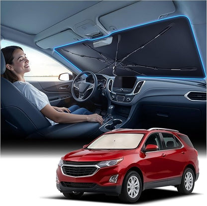 Nmoiss Windshield Sun Shade Umbrella [Vinyl Coating Heat Shield] Fit for Equinox 2010-2026 Accessories, Protect Car from Sun Rays & Heat Damage Keep Cool and Protect Interior