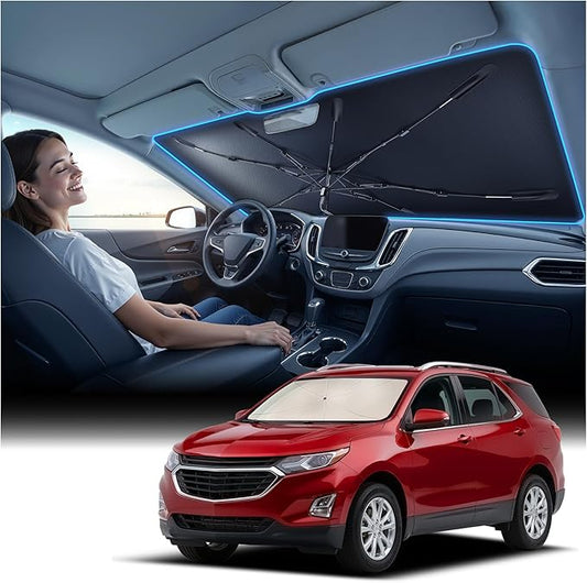 Nmoiss Windshield Sun Shade Umbrella [Vinyl Coating Heat Shield] Fit for Equinox 2010-2026 Accessories, Protect Car from Sun Rays & Heat Damage Keep Cool and Protect Interior