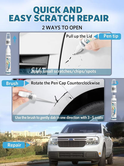 Carbonized Gray Metallic(M7) Touch Up Paint for Ford, Car Paint Scratch Repair Remover Pen Color Exact Match, Quick and Easy Fix Automotive Chips and Nicks Scuff