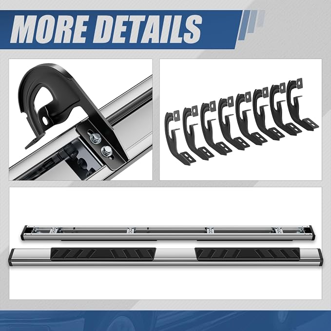 Auto Dynasty Flat Running Boards Compatible with 2004-2014 Ford F150 Extended Super Cab, Stainless Steel Side Step Rail Nerf Bars, 5” Step Bars, Polished Chrome