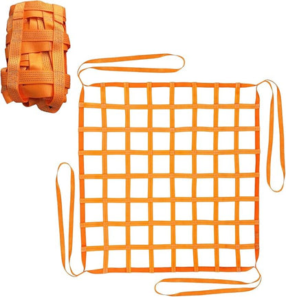 Safety Lifting Net Straps, Flat Nylon Sling Hoisting Net, 6.6' x 6.6'ft Cargo Lifting Nets, Lifting nets and Unloading Heavy Objects(Load:7800lbs) Sling Hoisting Net for Construction Rigging Moving