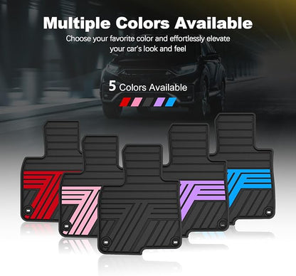 Rubber Floor Mats Fit for Honda CR-V 2022 2021 2020 2019 2018 2017 (Gasoline & Hybrid), All Weather Custom Fit Heavy Duty Anti-Slip Car Mats for CRV, 1st & 2nd Row Black