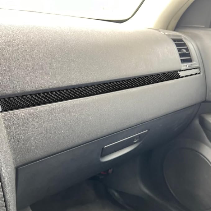 Real Premium Soft Carbon Fiber Compatible with Dodge Charger 2008 2009 2010 Decor Car Co-Pilot Side Dashboard Trim Strip Sticker Interior Accessories Decal Cover Style A Black