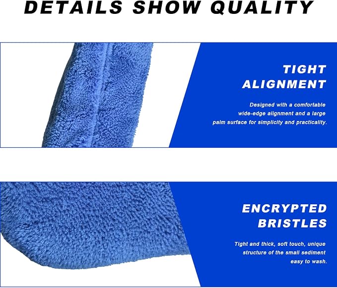 Car Wash Sponge, Large Microfiber Applicator Pad Non-Scratch Detailing Foam, Extra Absorbent Cleaning Sponge Universal Washing Supplies for Cars Trucks Motorcycles (Blue)
