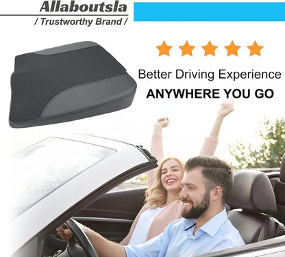 Allaboutsla Car Seat Cushion, Car Seat Cushions for Driving with Comfort Memory Foam - Sciatica & Back Pain Relief, Suitable for Car, Truck, Office Chair (Black)