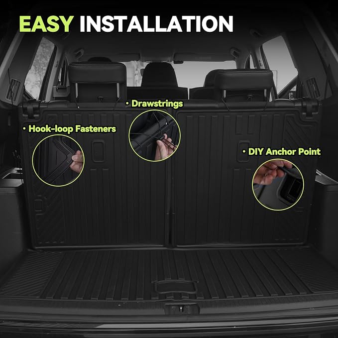 Tongama-Floor Mats for 2018-2024 Audi Q5(Not for PHEV), All Weather TPE Floor Liners & Trunk Mat & Backrest Mats for Audi Q5 Waterproof Interior Accessories