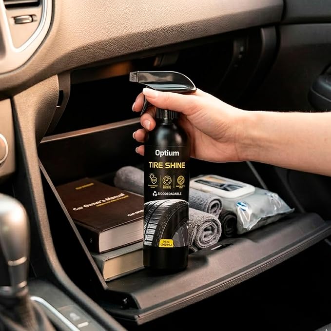 BYCSA Professional 500 mililiters Tire Shine - High Gloss Tire Dressing & Long-Lasting Wet Look - UV Protectant Prevents Cracking & Fading - Biodegradable & Phosphate-Free Formula - Car Detailing