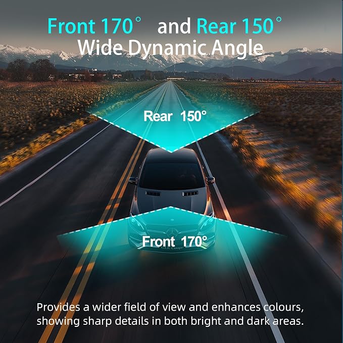 4K Dash Cam, Front and Rear Dual Dash Camera for Cars with 64GB Card, 5.8GHz WiFi, 360° Swivel Rear Camera, App Control, WDR, G-Sensor, Night Vision, Loop Recording, Parking Mode